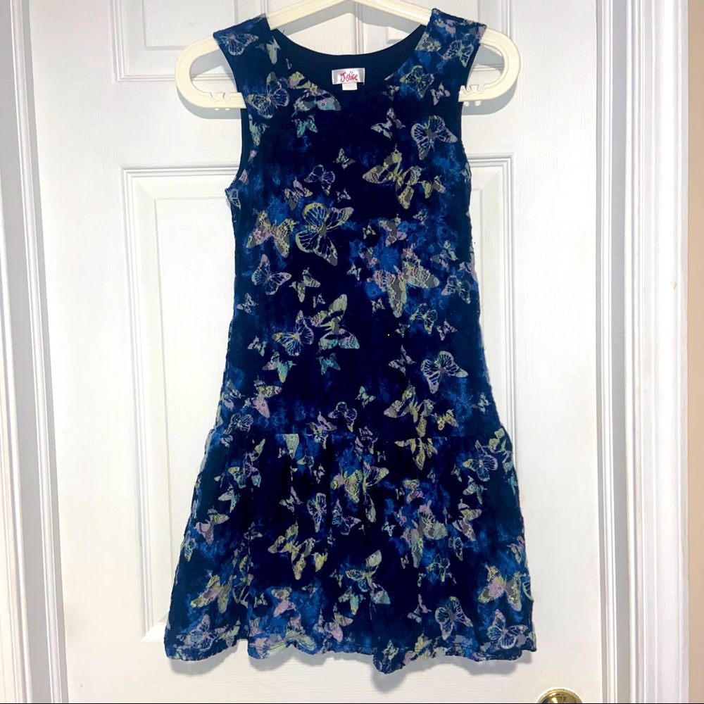 EUC Justice girls 14 butterfly lace dress